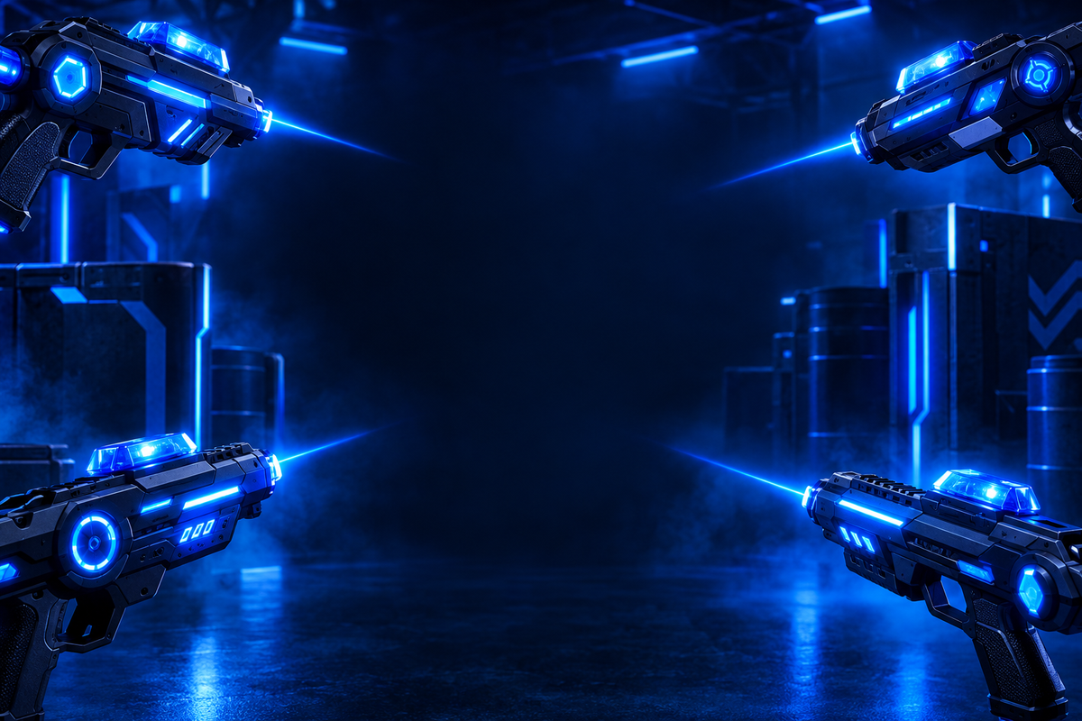 Electric-blue laser-tag background